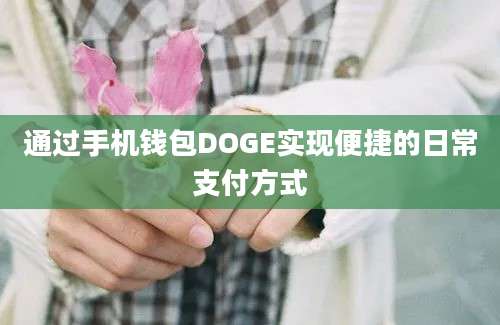 通过手机钱包DOGE实现便捷的日常支付方式