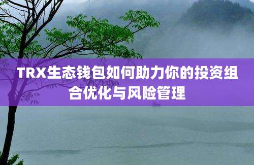 TRX生态钱包如何助力你的投资组合优化与风险管理